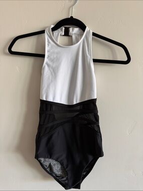 Kids Black & White Dance Leotard - Classic Performance Costume